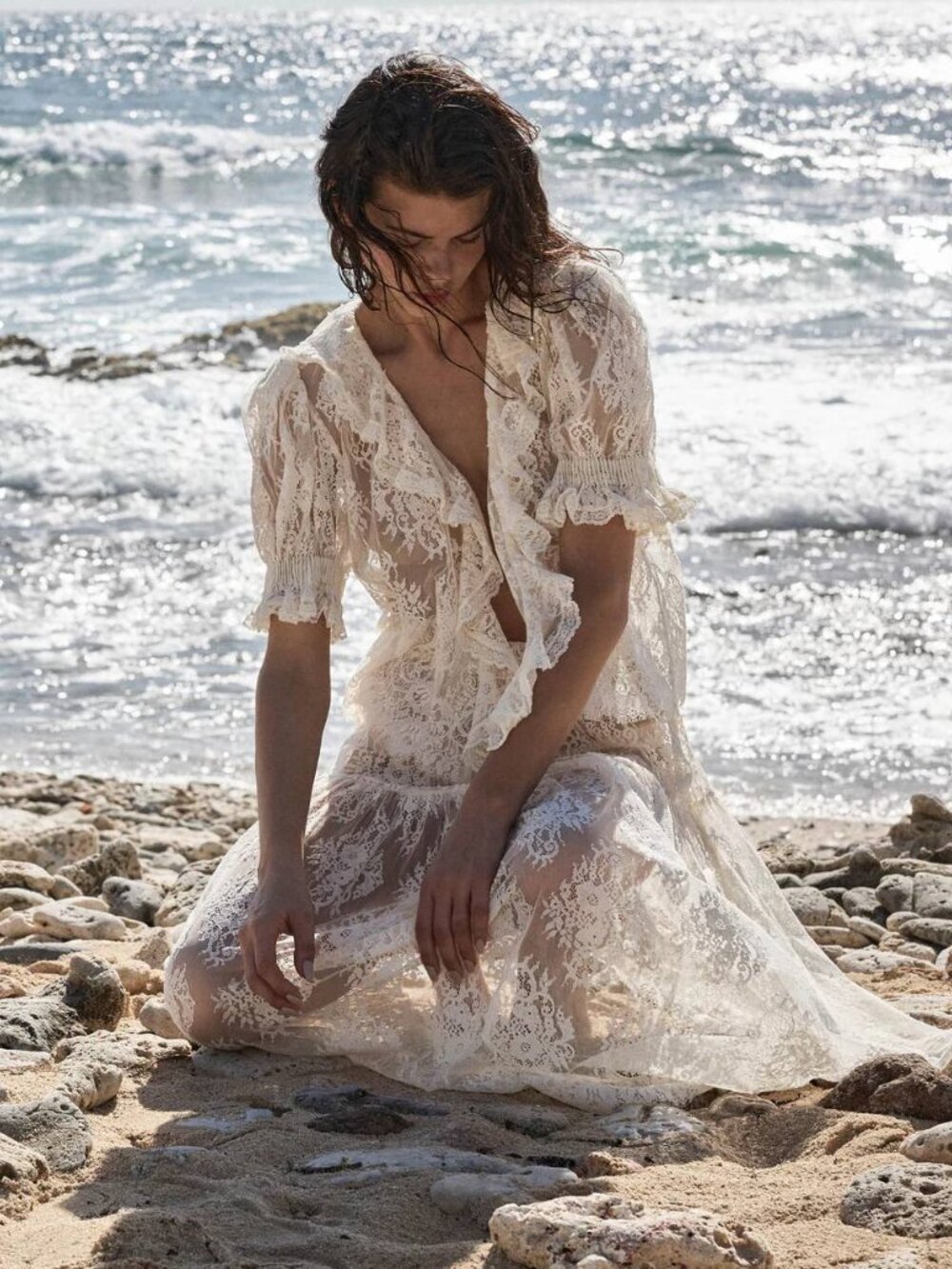 Doen NWOT Henri Top in Sea Salt L